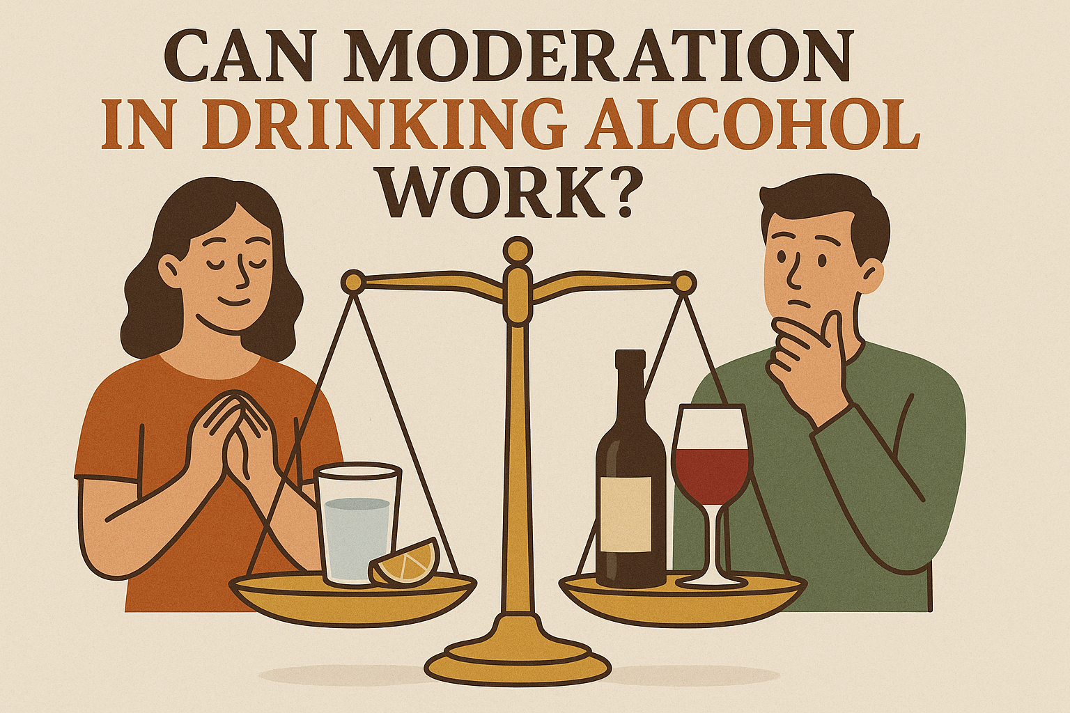 illustration showing the concept of moderation in drinking alcohol