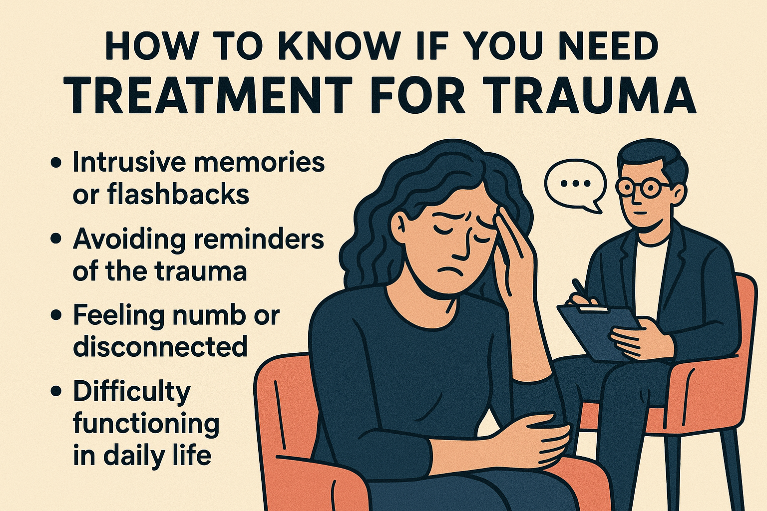 Illustration on how to know when you need treatment for trauma