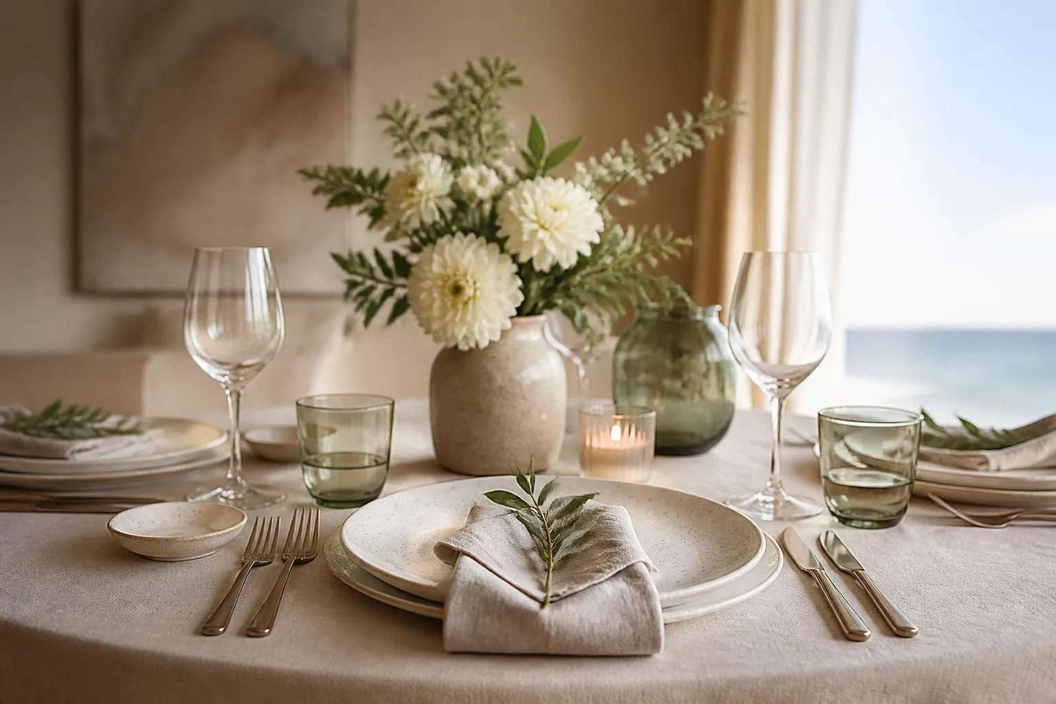Elegant dining table close-up symbolizing preparation and planning.